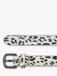 Pure Collection Animal Leather Belt, White/Black