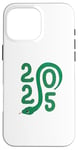 Coque pour iPhone 16 Pro Max Bonne année chinoise - Symbole serpent vert Nouvel An 2025