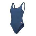 Speedo Maillot de Bain Deep U-Back Texturé, Maillot de Bain, Design Élégant Maillot de Bain pour Femme, Bleu Épicéa, 38