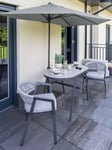 Menos by KETTLER Half Balcony Parasol & Base, 2.7m, Grey