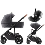 Britax Smile 5Z Duovogn, Pakke med Baby-Safe Pro Bilstol, Midnight Grey