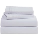 Clara Clark Bed Sheets, Premier 1800 Series 4 Piece Bed Sheet Set, Deep Pocket, Wrinkle, Fade, Stain Resistant, Luxury Soft Bedding Sheets & Pillowcases, King, White