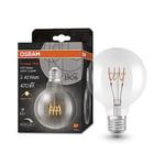 OSRAM Vintage 1906® Classic Globe95 Fil LED lampe, E27, Clear, 48W, 470LM, 2700K, Lumière blanche chaude, dimmable, nouveau, filament ultra-cliente, longue durée de vie