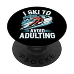 I Ski To Avoid Adulting Ski Hiver Ski Sport PopSockets PopGrip Adhésif