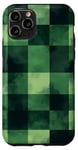 Coque pour iPhone 11 Pro Vert abstrait damier Happiness is Being a Grandma