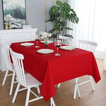 LivinEase Nappe rectangulaire 140 x 200 cm - Rouge Nappe en mélange de Coton 250 g/m² adaptée pour Une Table de 4 à 6 Personnes - Nappe en Lin idéale pour la Table de Noël