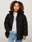 Tommy Hilfiger Kids' Logo Puffer Coat, Black