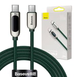 Baseus Display Kabel USB-C - USB-C 100W 2m Grønn