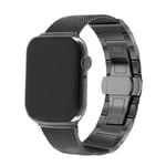 Strap-it Bracelet milanais acier - compatible pour Apple Watch 8 (noir) - 45mm