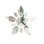 40 cm Bricolage Fleur Feuille Miroir Acrylique Miroir Horloge Murale Autocollant Horloges à Quartz Salon DéCor Montre DéCor à Autocollant B