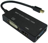 Value 12993154 Câble Adaptateur Mini DisplayPort vers DVI/DP/HDMI, V1.2, Actif Noir