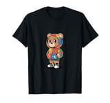 Hip-Hop Teddy-Bear Colorful TeddyBear With Hoodie Graphic T-Shirt