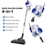 4-in-1 Bagless Vacuum Cleaner Upright Lightweight Hoover Vac for Carpet & Floor