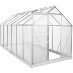 Zelsius - Serre en aluminium pour le jardin (avec base) 380 x 190 cm Panneaux de 6 mm
