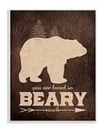 The Stupell Home Decor Collection You are Loved So Beary Much Grain Oversized Wall Plaque Art, Wood, Multi-Colour, 31.75 x 80.64 x 46.99 cm