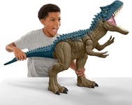 Jurassic World Mattel La théorie du Chaos Netflix - Allosaurus Super Colossal Figurine articulée géante de Dinosaure Capable d’Avaler 20 Mini-Figurines, 96 cm de Long, HRX53