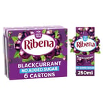 Ribena Blackcurrant Juice Drink 250ml - No Added Sugar - Multipack of 6 | Real Fruit | Rich In Vitamin C | No Artificial Colours or flavours | Fruity Refreshment | Ready To Drink