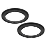 46mm-58mm Metal Step Up Ring, 2 Pcs Camera Lens Filter Adapter Ring Black