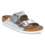 Birkenstock Arizona SFB Mules/Clogs Women Silver - 5.5 - Mules Shoes