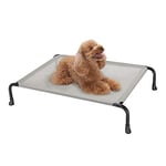 veehoo Outdoor Elevated Dog Bed, Cooling Raised Dog Cots Beds with No-slip Feet, Durable Pet Bed for Large Medium Dogs, Washable & Chew Proof Mesh Fabric Cots for Indoor Outdoor, Small, Grey