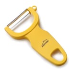 Lacor - 39093 - Epluche Legume, Epluche Pomme, Éplucheur Lisse Fast, Acier Inoxydable, Double Tranchant Lisse, Précision et Exactitude, Ergonomique, Ambidextre, 11 cm, Jaune