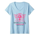 Womens Support The Supporter Accelerate Action Women Volunteer Crew V-Neck T-Shirt