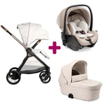 Chicco Pack poussette trio Bellagio amber glow + nacelle flexi coque First Seat Recline I-size