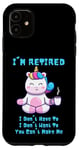 Coque pour iPhone 11 Cadeau de départ à la retraite Licorne avec inscription I'm Retired