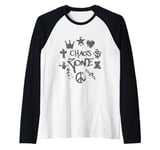 Chaos Zone Design Punk Trash Symbols Revolution Street Art Raglan Baseball Tee