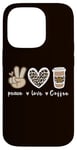 iPhone 14 Pro Cute Leopard Peace Sign Love Coffee Heart For Cafe Lovers Case