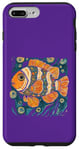 Coque pour iPhone 7 Plus/8 Plus Design de poisson-clown artistique pour les amateurs de l'océan et de la nature