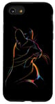 iPhone SE (2020) / 7 / 8 Vibrant Cat Silhouette Line Drawing Beauty Case