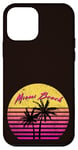 Coque pour iPhone 12 mini Miami Beach Floride rétro années 70 et 80 coucher de soleil