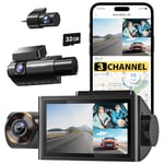 WOLFBOX i07 Dash Cam with WiFi GPS, 3 Channel/Triple 4K+1080P Dash Camera Front and Inside, 2.5K 1600P+1080P+1080P Dash Cam Front Rear and Cabin, 3" LCD Super IR Night Vision, Smart Parking Monitor