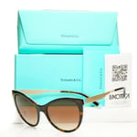 Tiffany & Co Gold Brown Tortoise Havana Sunglasses Diamond Point TF 4159 8275/3B