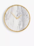 John Lewis + Swoon Wolff Marble Wall Clock, 32cm, White/Gold