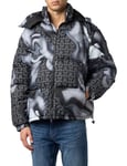 Armani Exchange Men's Sustainable, Detachable Sleeves, Hooded Neck, Casual fit Shell Jacket, Black Chrome Fall, XL