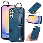 samsung Samsung Galaxy A25 5G Hand Strap PU Card Case Navy