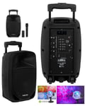 SONO PORTABLE 8¿¿ PRO PARTY KARAOKE BLUETOOTH USB FM MSD + MICRO-MAIN SANS FIL + TELECOMMANDE MEGABASS TWS + JEUX DE LUMIERE PACK SO