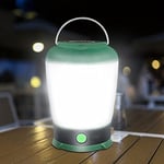 LETOUR Lampe de camping LED à intensité variable - Rechargeable par USB - 6 modes - Lumière de travail d'extérieur - Étanche - Pour randonnée, voyage, panne de courant, pêche, vert - LT-CL001