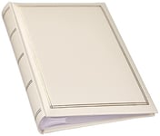 walther Design Photo Album White 200 Photos 13 x 18 cm Memo Album Imitation Leather with Embossing, Monza ME-139-W