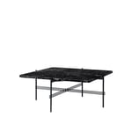 Gubi - TS Coffee Table Square 80 x 80 cm, Black Base, Black Marquina Marble - Soffbord - GamFratesi - Svart - Metall/Sten