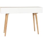 Pegane - Table console en bois de sapin coloris blanc, naturel - Longueur 120 x Profondeur 35 x hauteur 80 cm