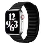 Apple Watch (42/44/SE/45/46/49mm) Magnetisk Lippa Finewoven Stropp - Svart