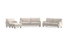 Howard Classic Sofagruppe 3,5+3-seter+Lenestol+Fotskammel - Beige sofagruppe