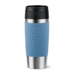 Emsa N20211 Travel Mug Classic Gobelet isotherme 0,36 l | Bouchon à vis confortable | Acier inoxydable | 4 h chaud et froid 8 h | 100% étanche | Passe au lave-vaisselle | Ouverture à 360° | Bleu aqua