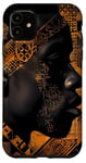 Coque pour iPhone 11 Marron Classique Géométrique Mélanine Black Pride BHM Africain