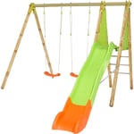 Balançoire en bois poutre métal 2,30 m Techwood arroba - 4 enfants