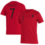 Adidas Manchester United Football T Shirt Mens Small Cristiano Ronaldo Retro Top