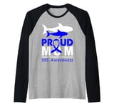 Irritable Bowel Syndrome IBS Awareness Proud Mom Dolphin Raglan Baseball Tee